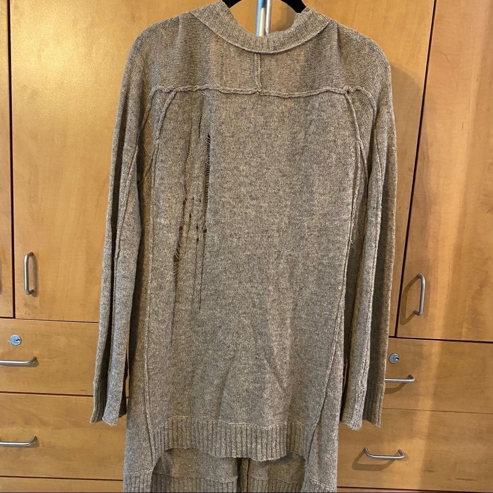 Inhabit Cashmere Alpaca Blend distressed long cardigan - size S - Picture 5 of 6